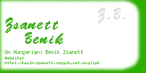 zsanett benik business card